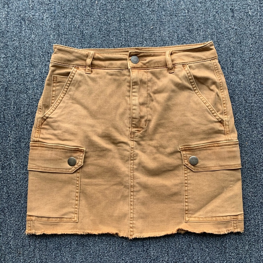 Khaki Denim Skirt